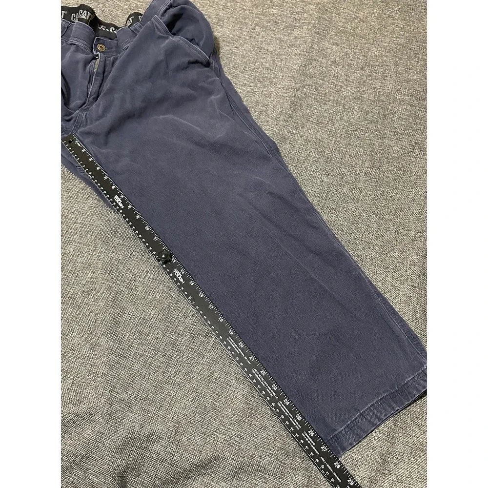 Caterpillar Men's 38x30 Work Pants Navy Blue Canvas Stretch Utility